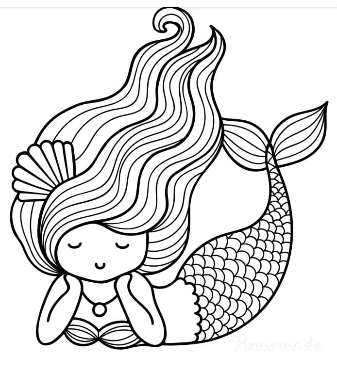 Printable Mermaid Coloring Page Free