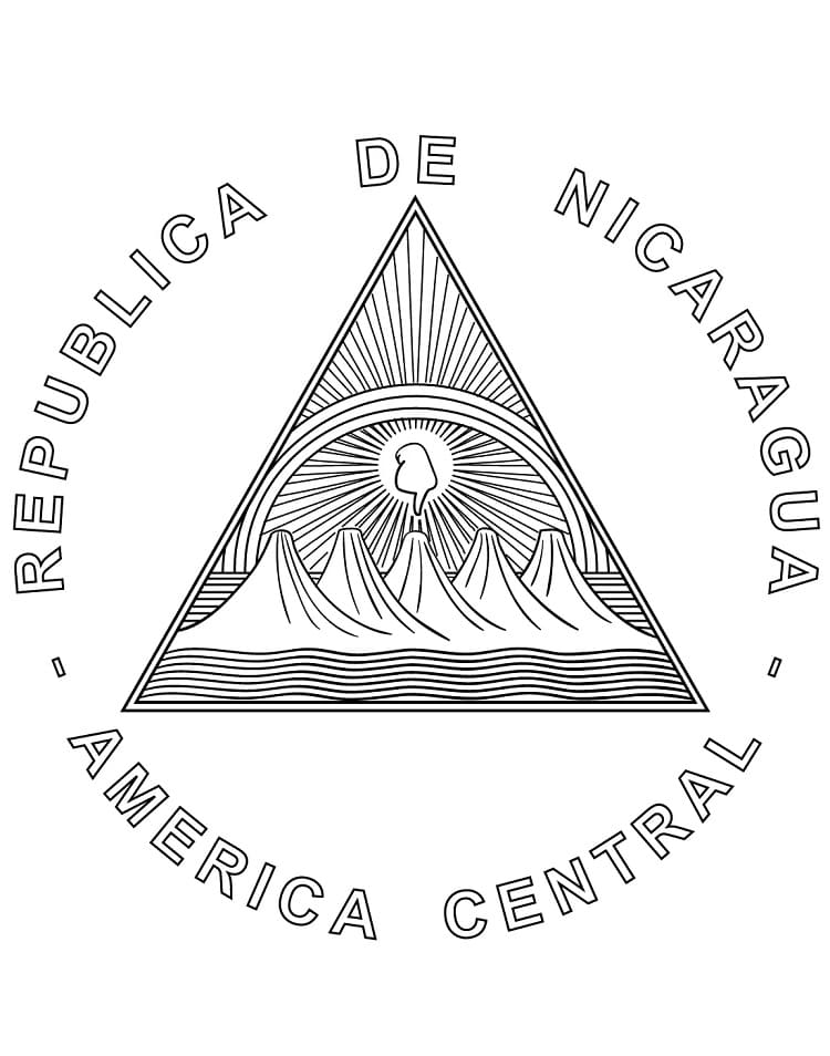 Nicaragua Flag Coloring Page - Free Printable Coloring Pages for Kids