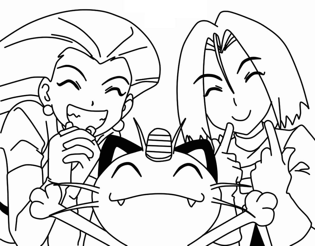 Pokemon Team Rocket Coloring Pages Sketch Coloring Page