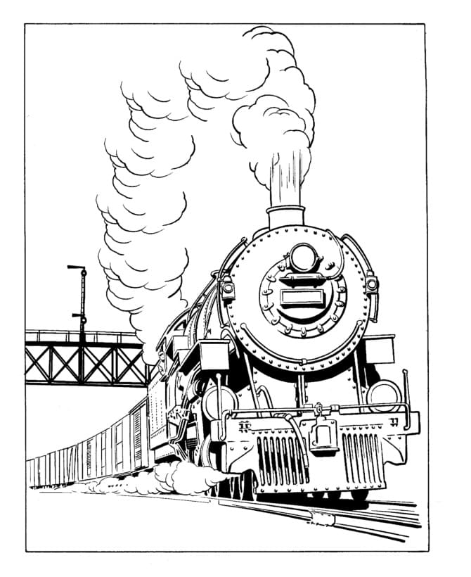 Free Printable Train Colouring Template