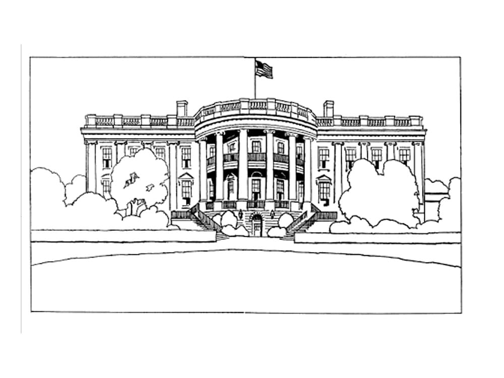 white house coloring pages printables