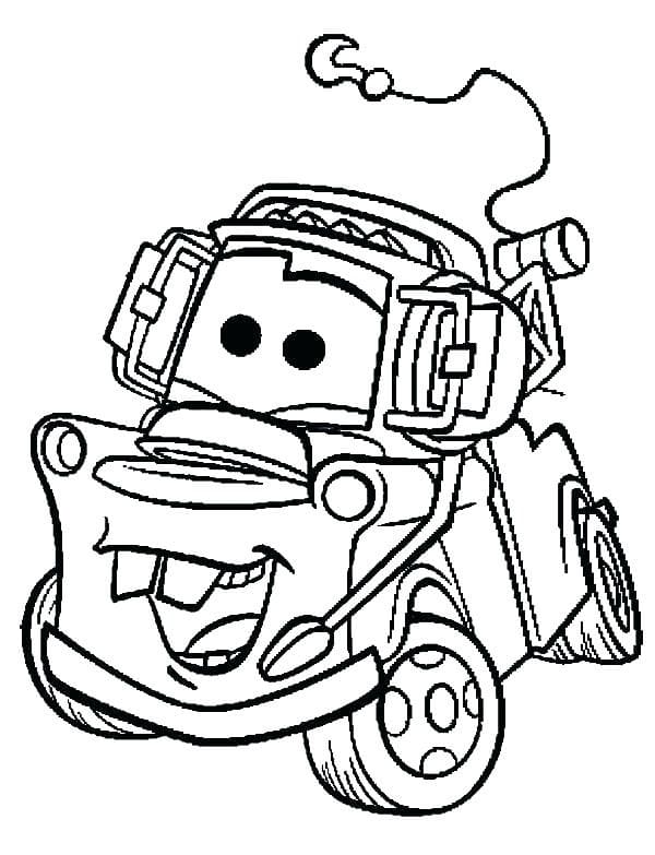 Tow Mater From Disney Cars Coloring Page Free Printable Coloring 