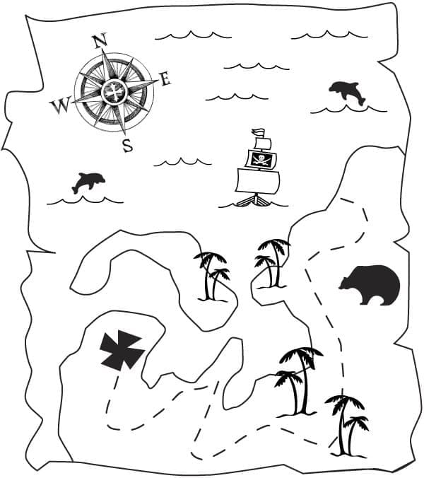 Free Treasure Map to Color