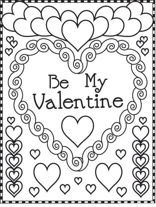 coloring pages valentine card