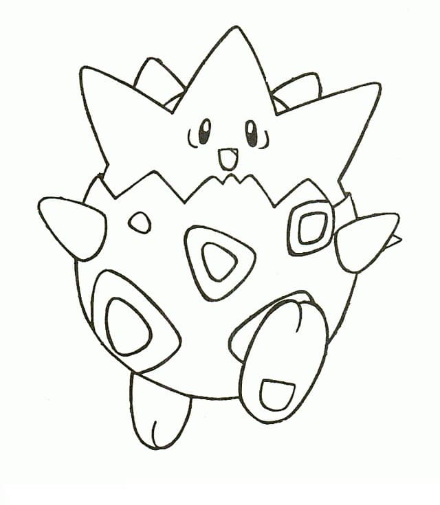 Friendly Togepi Coloring Page - Free Printable Coloring Pages for Kids