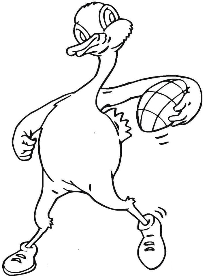Funny Duck Playing Rugby