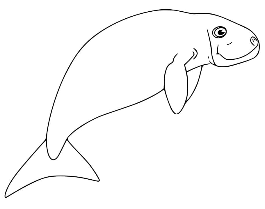Free Dugong Coloring Page - Free Printable Coloring Pages for Kids