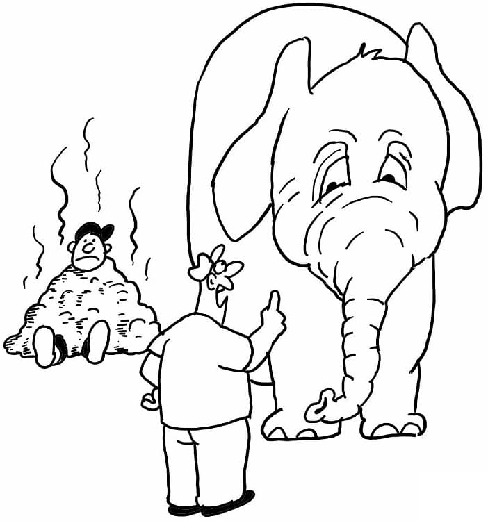 Funny Elephant and Big Poop