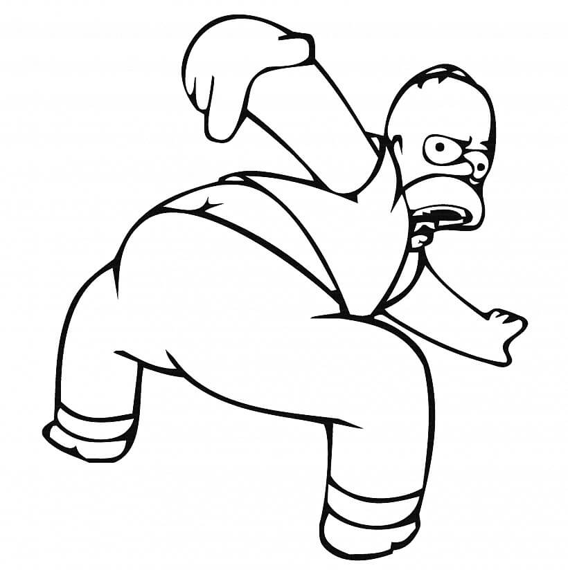 Funny Homer Simpson 2 Coloring Page - Free Printable Coloring Pages for