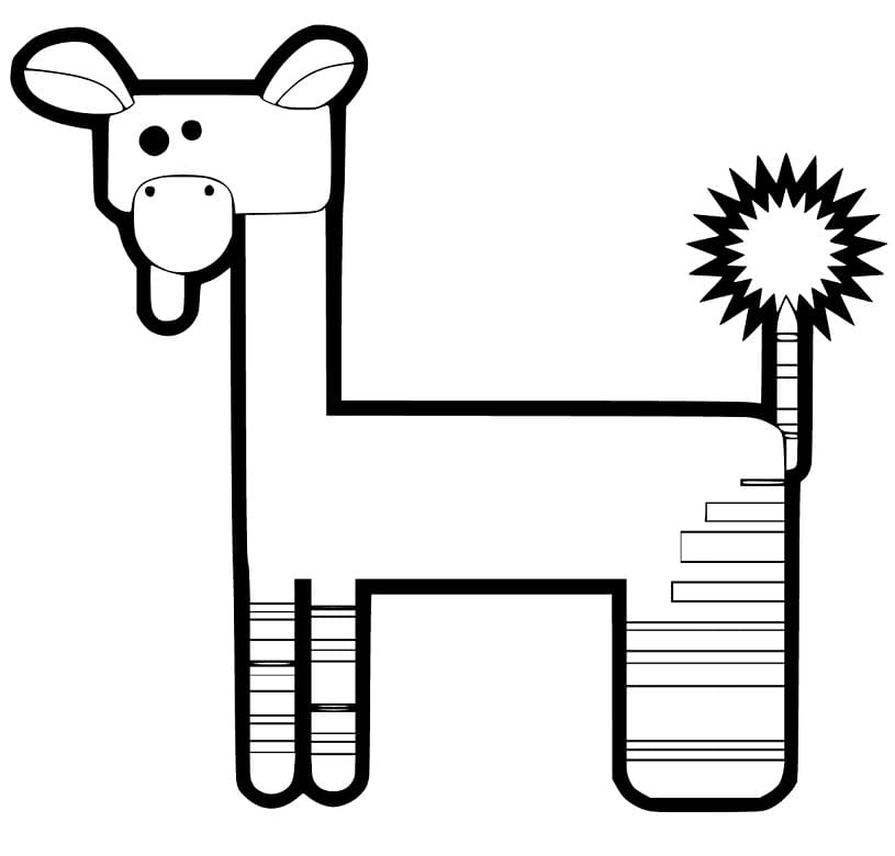 Funny Okapi Coloring Page - Free Printable Coloring Pages for Kids