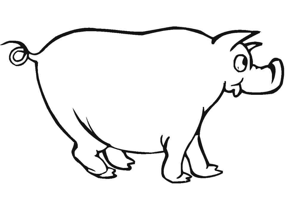 Funny Pig Coloring Page - Free Printable Coloring Pages for Kids