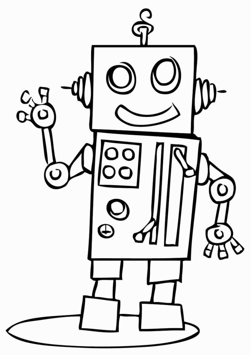 Funny Robot Coloring Page   Free Printable Coloring Pages for Kids
