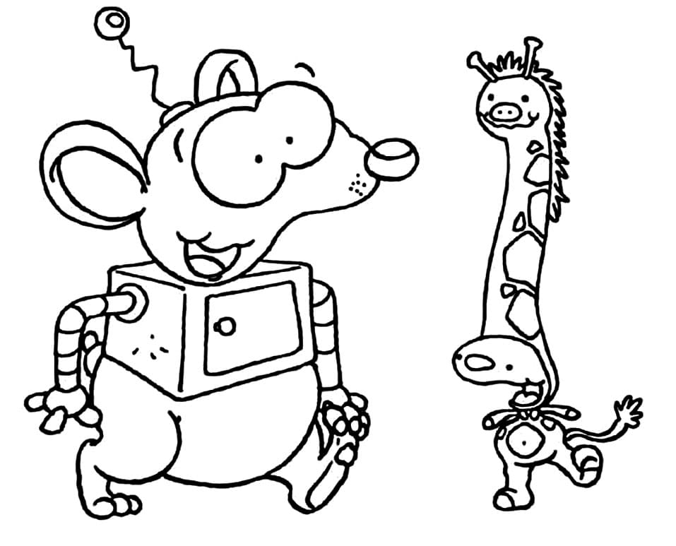 Funny Toopy and Binoo coloring page