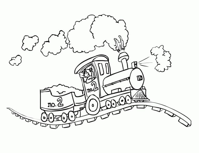 Funny Train Coloring Page - Free Printable Coloring Pages for Kids