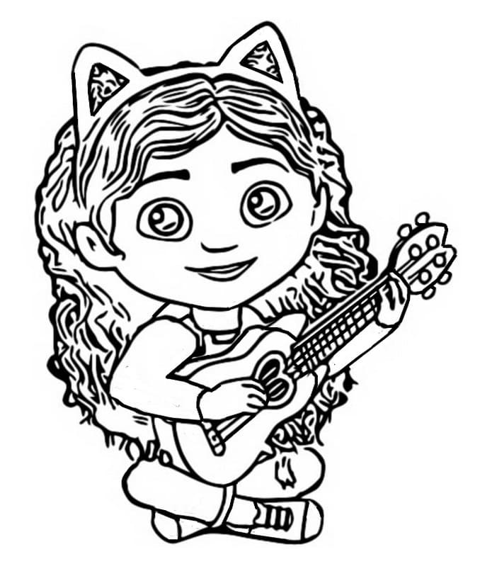 MerCat from Gabby's Dollhouse Coloring Page - Free Printable Coloring