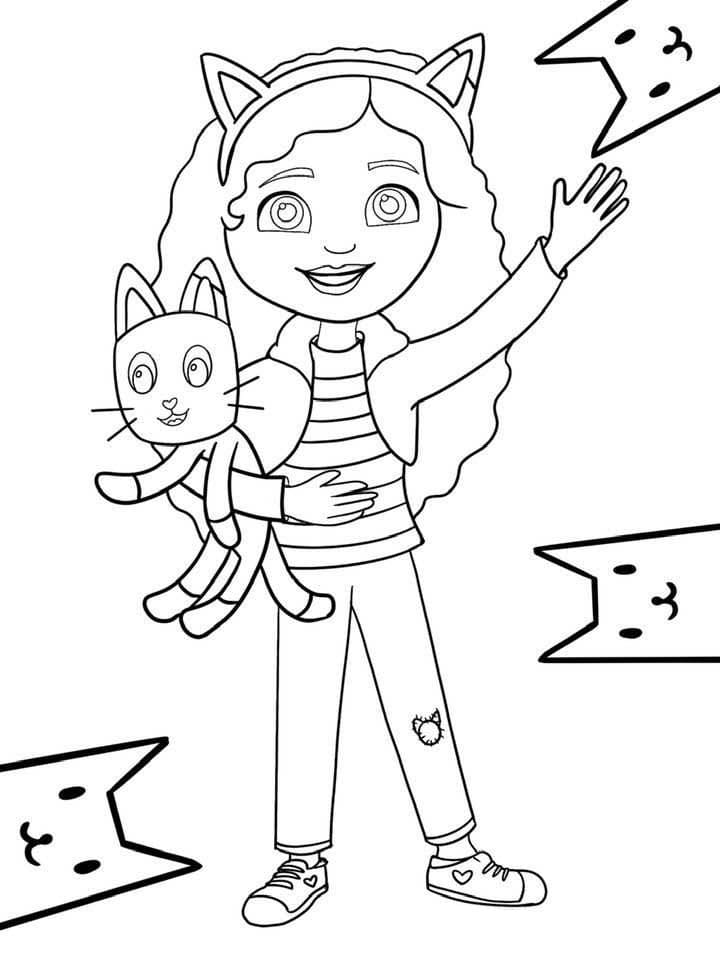 Gabby from Gabby's Dollhouse Coloring Page - Free Printable Coloring