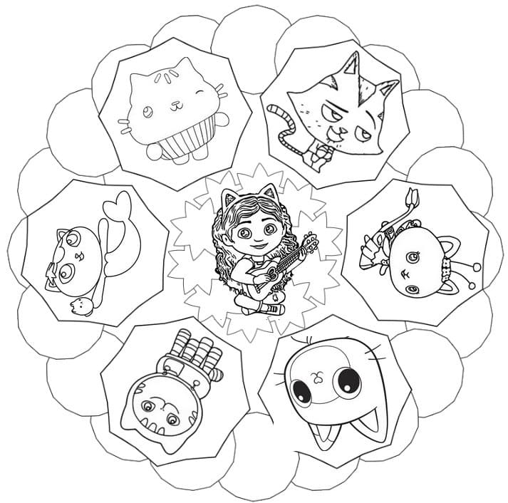 Gabby with Friends Coloring Page - Free Printable Coloring Pages for Kids