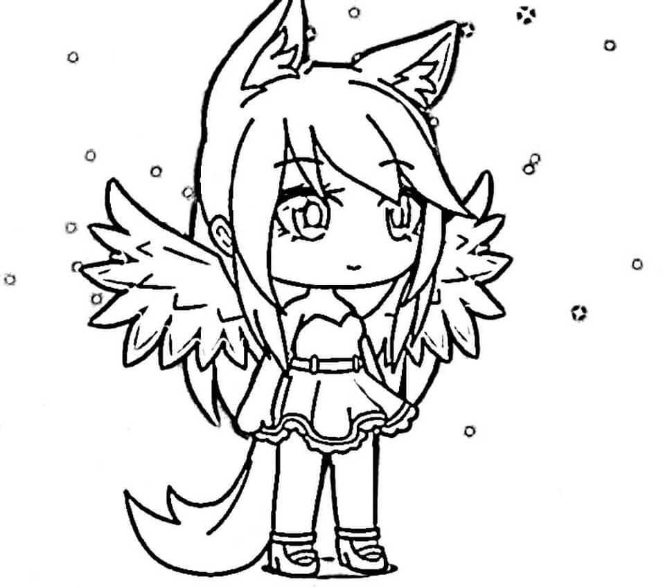 gacha coloring printable anime wolf raskrasil angel characters unique para cute colorear colouring drawing facil boys character auran drawings söpöjä