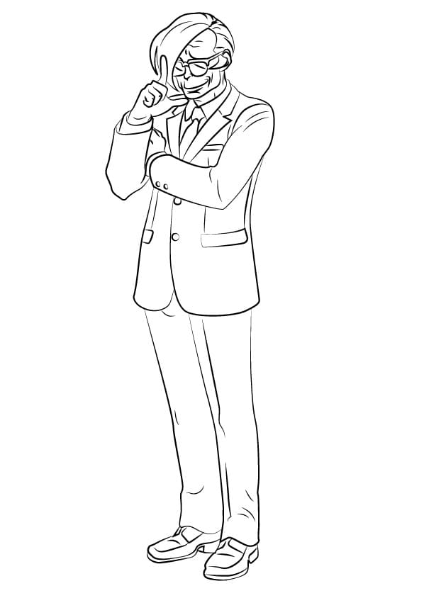 Gaspen Payne from Ace Attorney Coloring Page - Free Printable Coloring