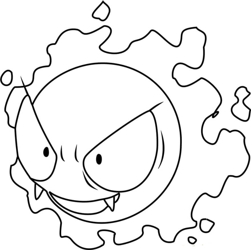 Gastly Coloring Pages - Free Printable Coloring Pages for Ki