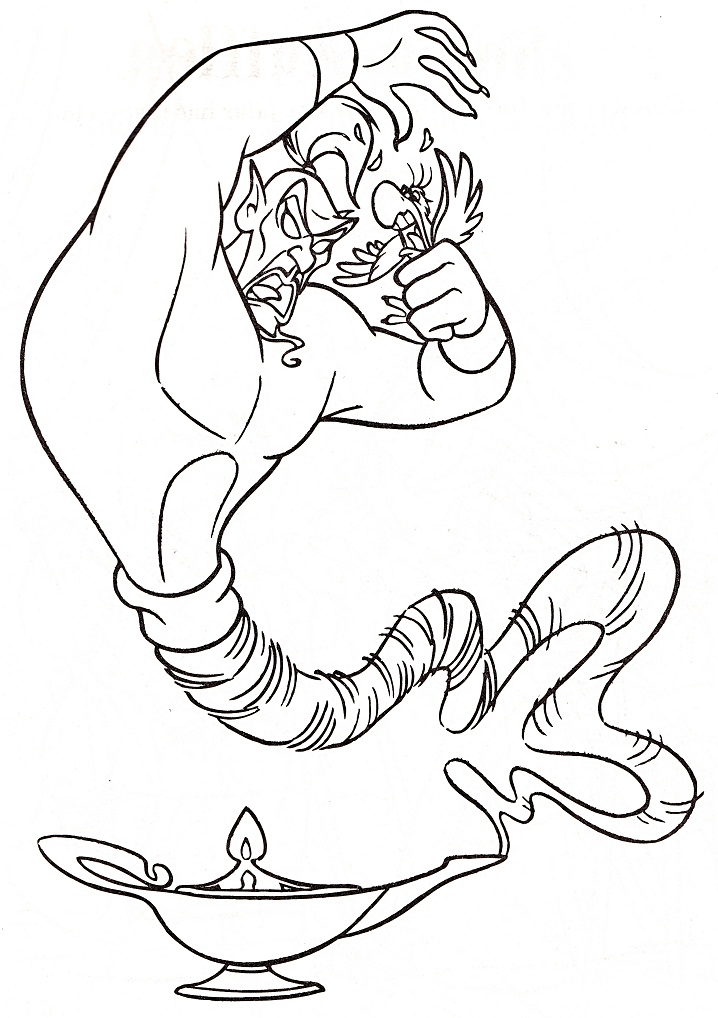 Genie Jafar Coloring Page - Free Printable Coloring Pages for Kids