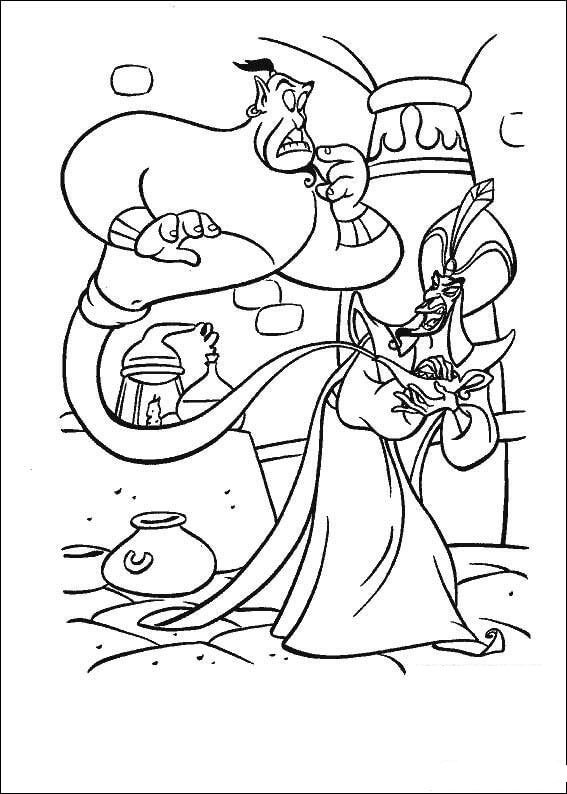 Genie and Jafar Coloring Page - Free Printable Coloring Pages for Kids