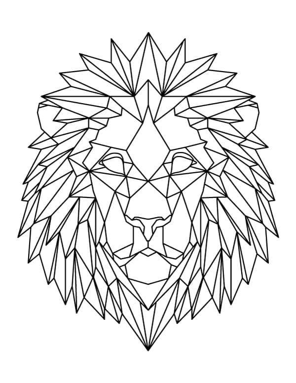 Geometric Lion Face
