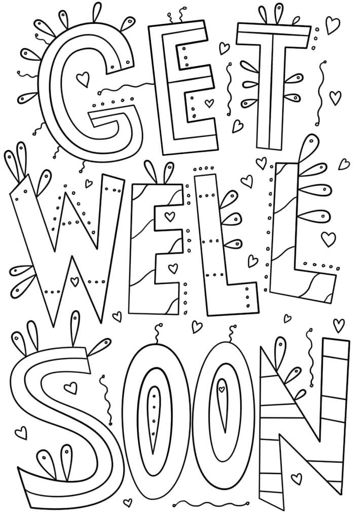 Get Well Soon Coloring Page - Free Printable Coloring Pages for Kids