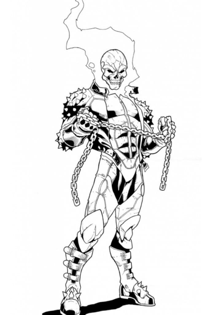 ghost rider head coloring pages