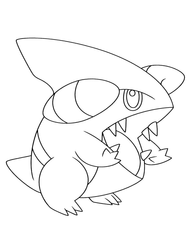 gible coloring page easy pokemon