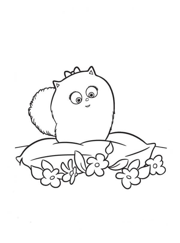 Gidget and Flowers Coloring Page - Free Printable Coloring Pages for Kids