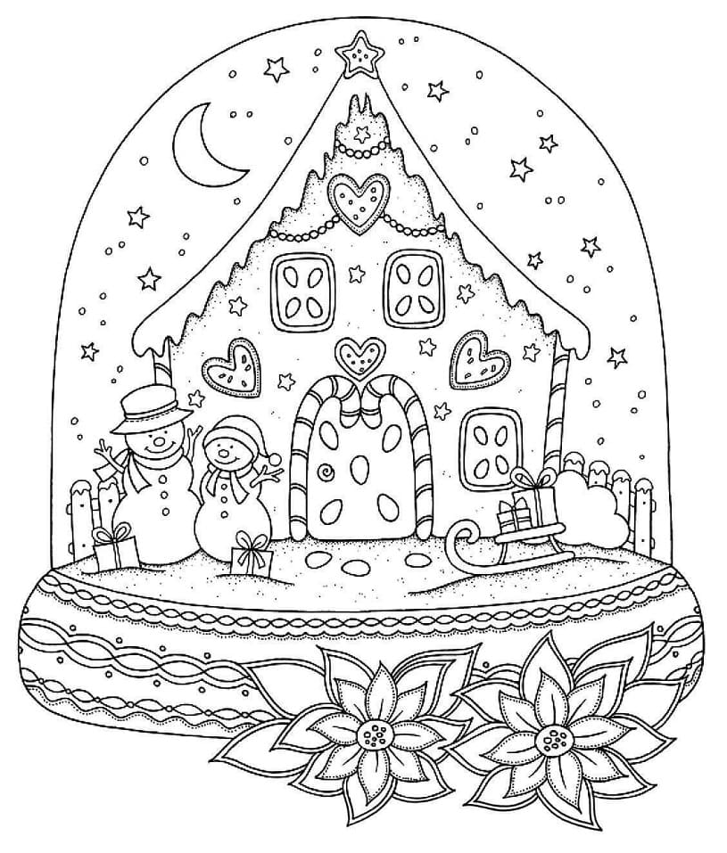 Gingerbread House in Snow Globe