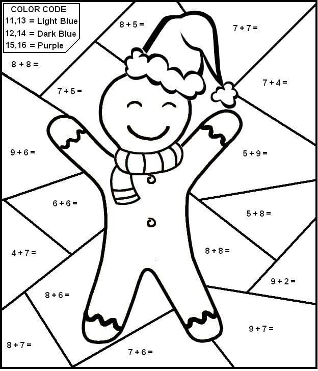 gingerbread man math worksheet coloring page free printable coloring pages for kids