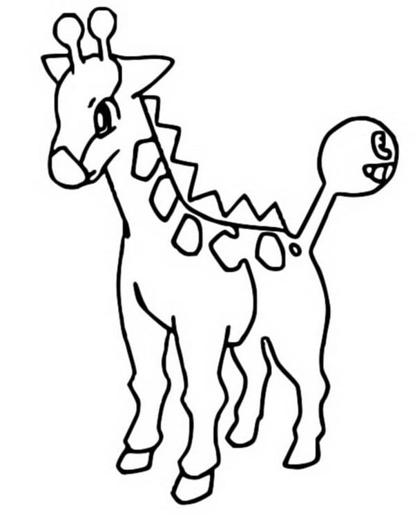 free printable girafarig coloring pages pokemon