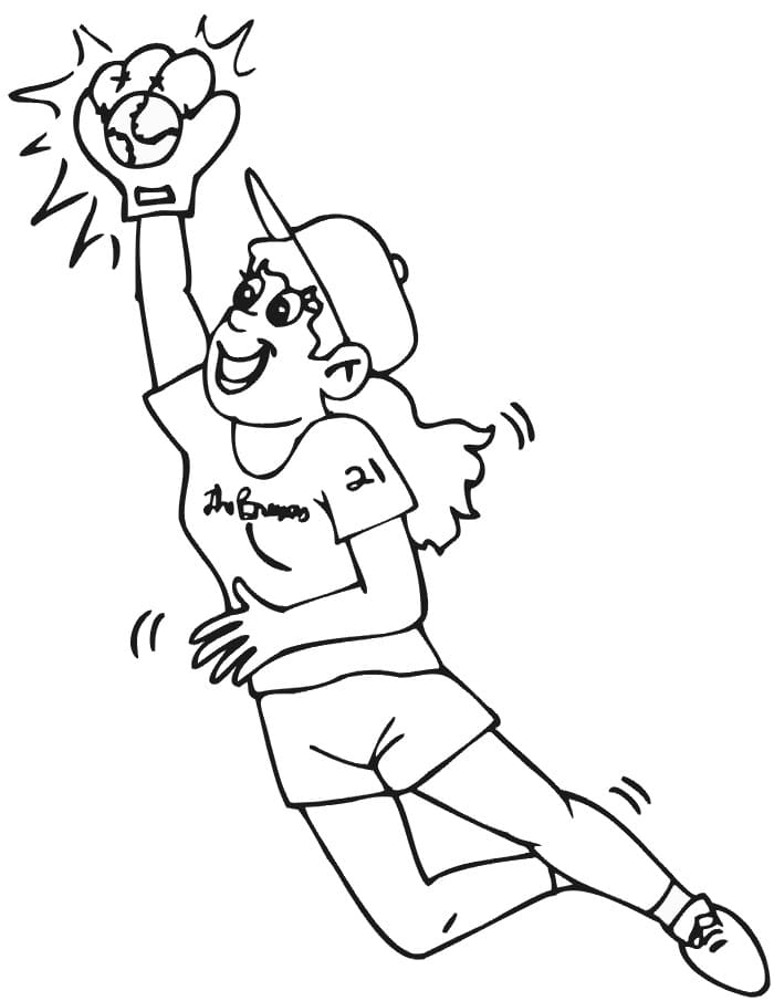 Girl Catching Softball