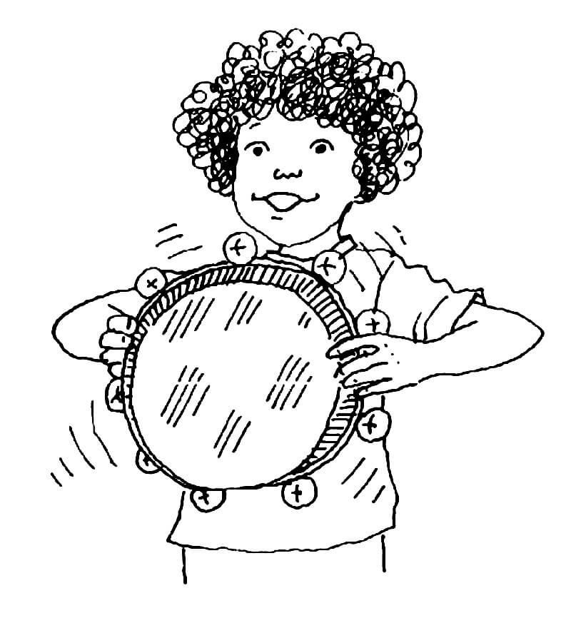 Girl Playing Tambourine