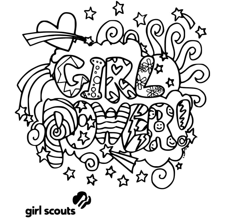 Girl Power Girl Scouts Coloring Page   Free Printable Coloring ...