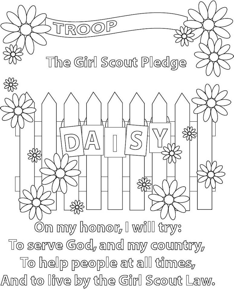 Girl Scout Pledge Coloring Page Scout Girl Coloring Pages Scouts Daisy The Best Porn Website