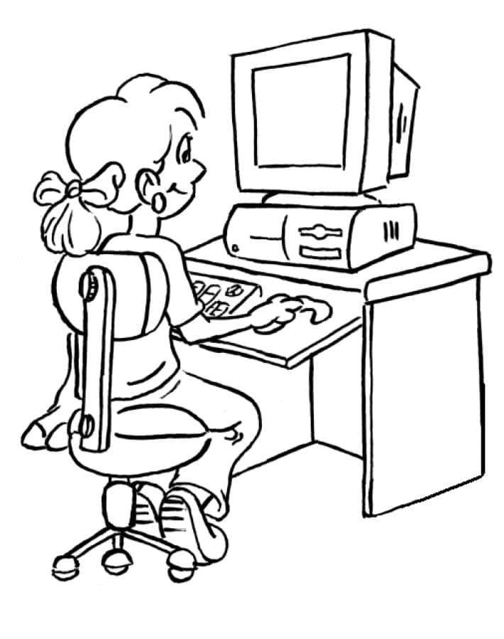 Girl Using Computer