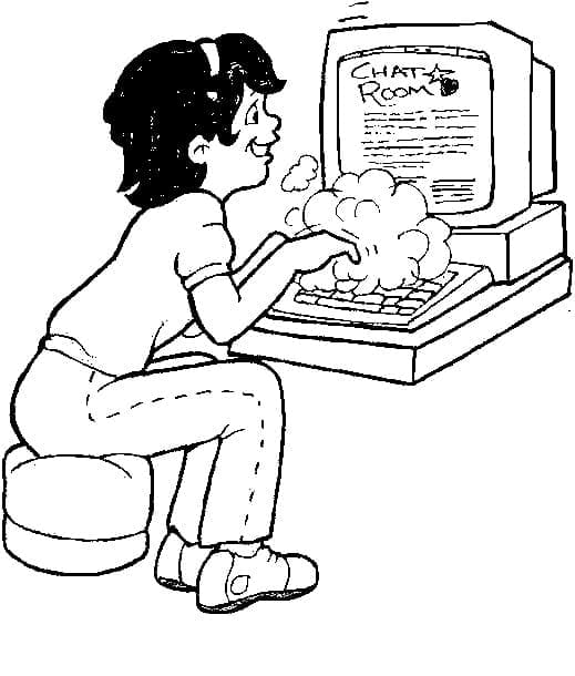 Girl and Computer