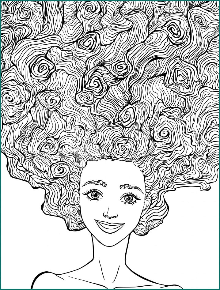 Amazing Hair Coloring Page - Free Printable Coloring Pages for Kids