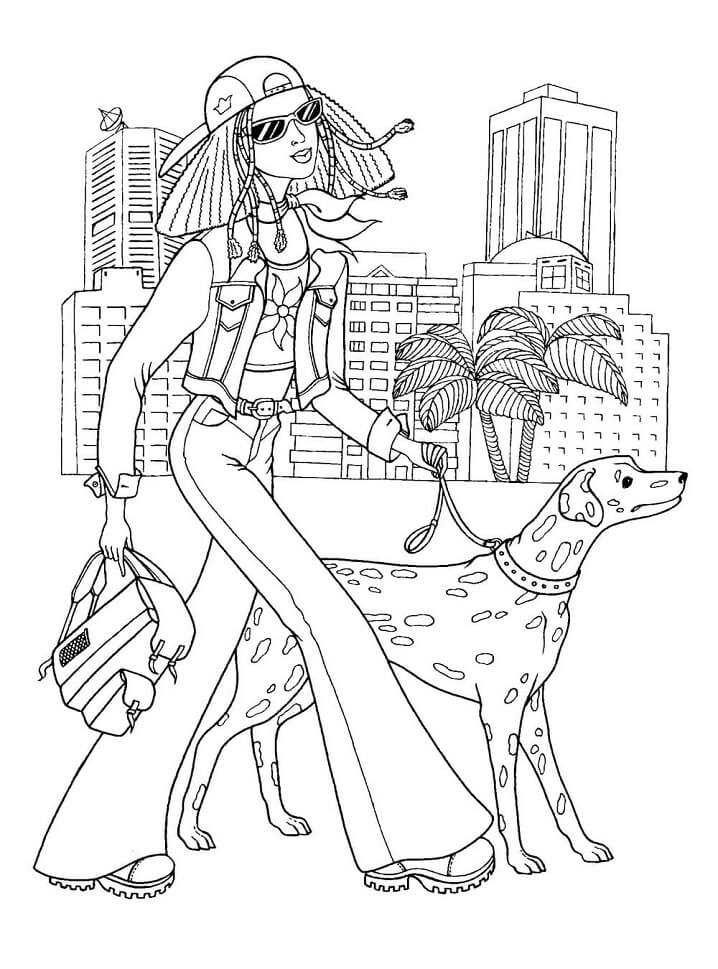 Girl with a Dalmatian