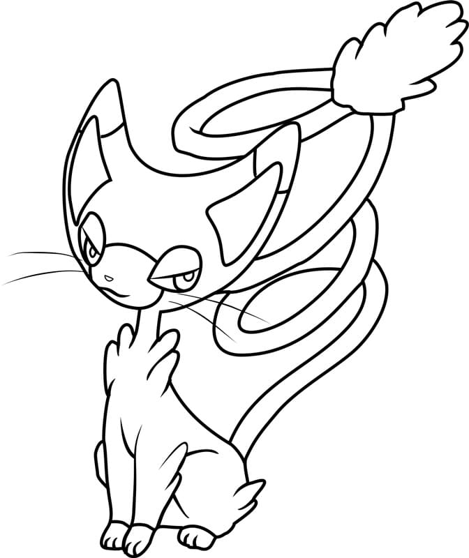 printable glameow coloring pages pokemon