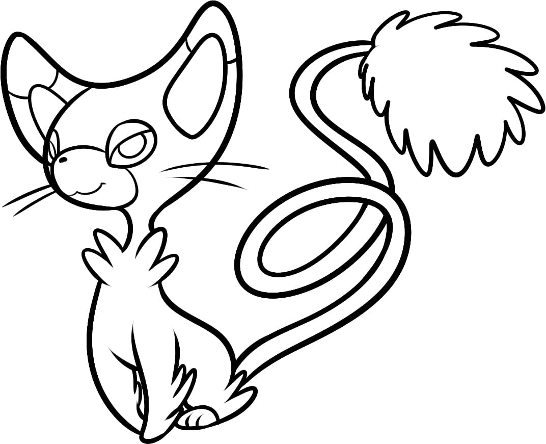 glameow coloring page transparent png pokemon