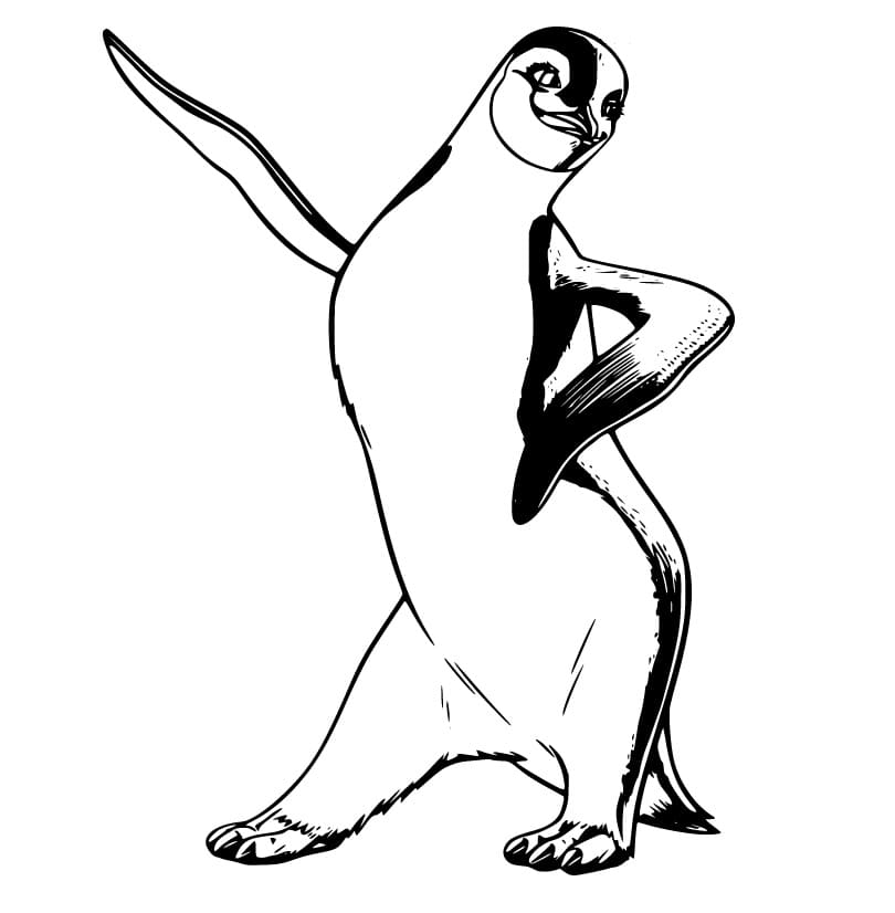Gloria Penguin Dancing Coloring Page - Free Printable Coloring Pages