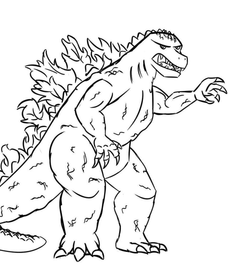 free godzilla coloring pages to print monsters