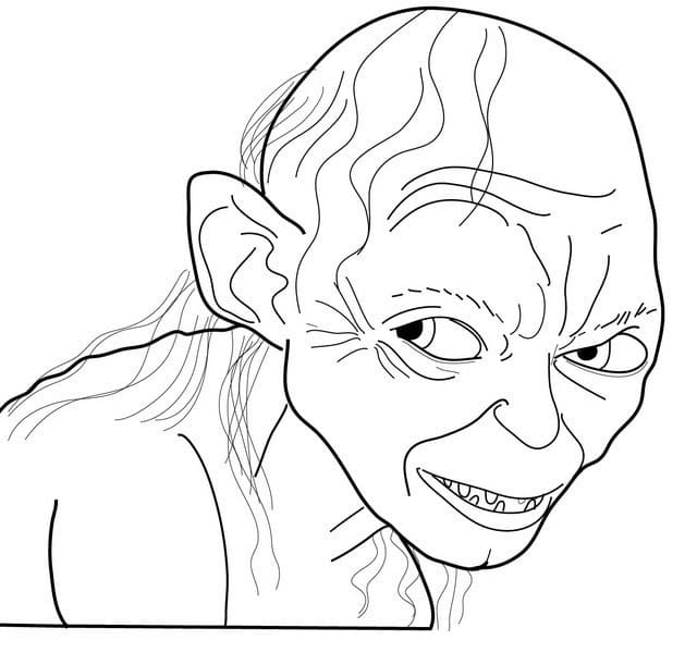 Gollum from The Lord of the Rings Coloring Page - Free Printable