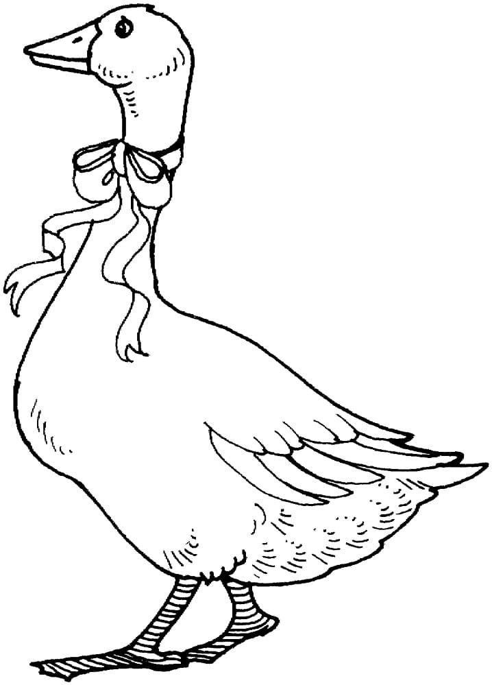 Goose-With-Ribbon-coloring-page