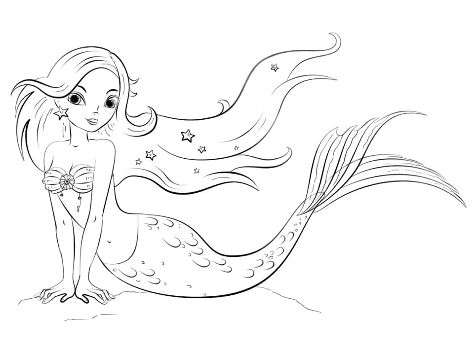 gorgeous mermaid coloring page free printable coloring pages for kids