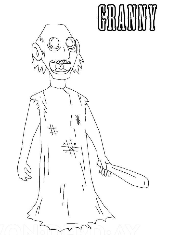 Granny Horror Game Coloring Pages - Free Printable Coloring Pages for Kids